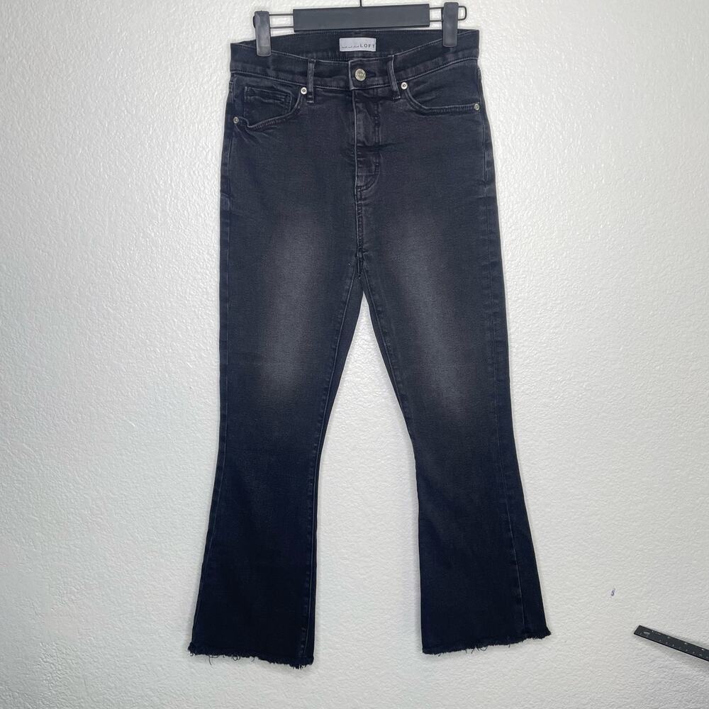 LOFT Black Kick Crop Jeans